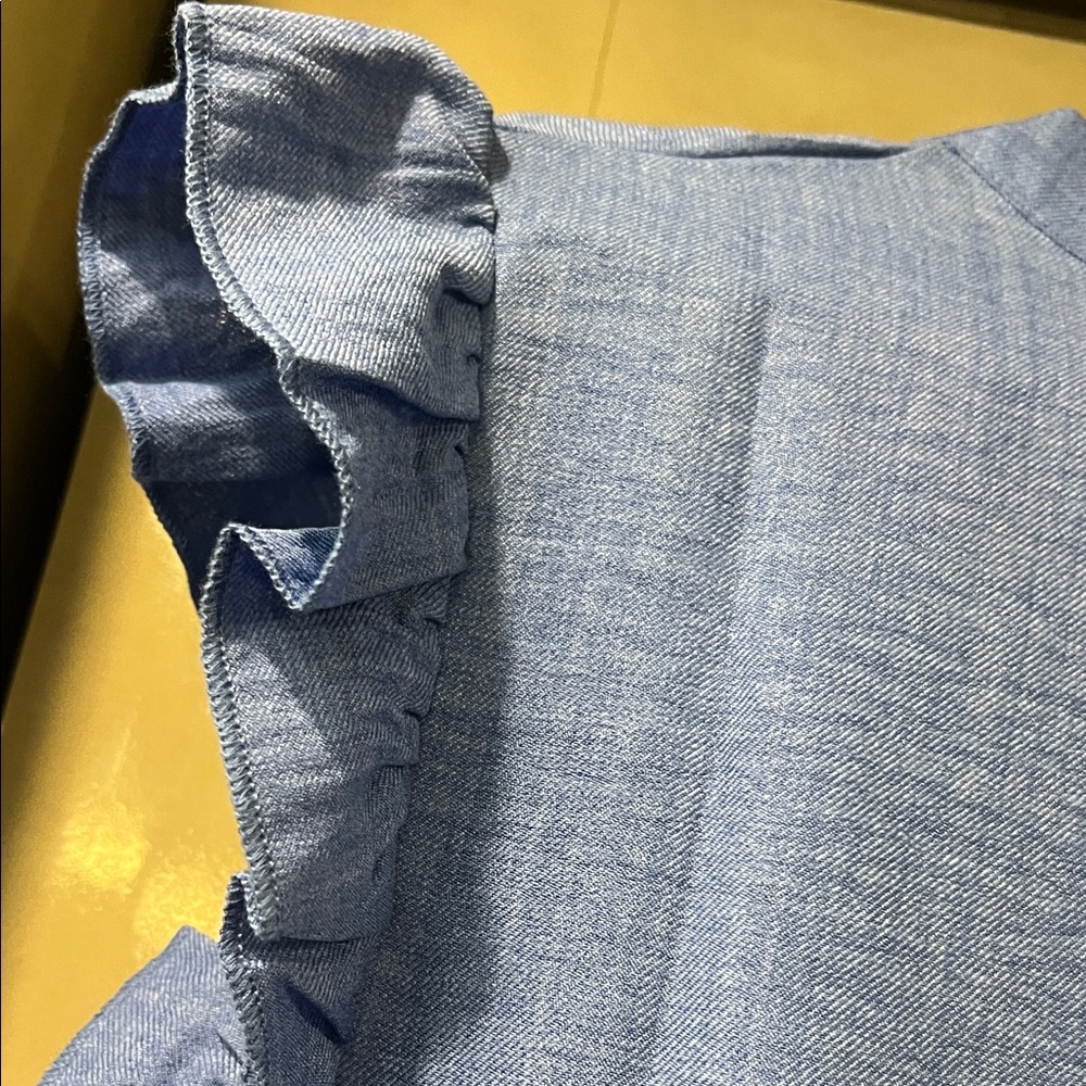 Source Unknown Royal Blue Ruffle Blouse - Picture 4 of 4